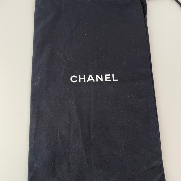 2 Black Chanel Shoe Dustbags Drawstring - Picture 2 of 5